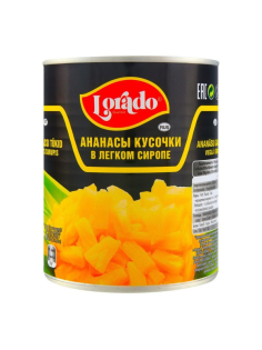 Ананасы Lorado кусочки в легком сиропе, 850г