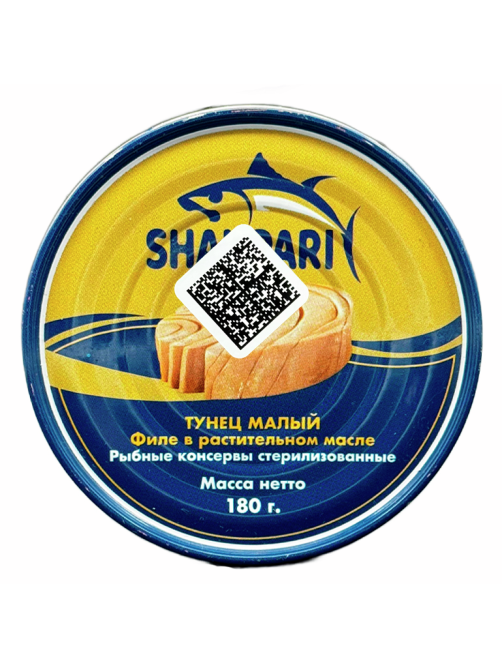 Тунец Shahpari малый филе в масле, 180г