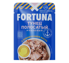 Тунец Fortuna полосатый рубленый в масле, 100г