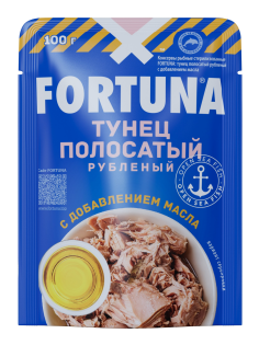 Тунец Fortuna полосатый рубленый в масле, 100г