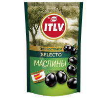 Маслины ITLV черные без косточки, 170г