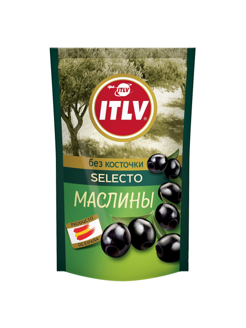 Маслины ITLV черные без косточки, 170г