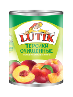 Персики Lutik очищенные половинки в сиропе, 425мл