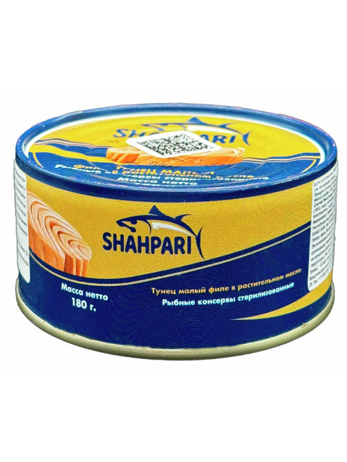 Тунец Shahpari малый филе в масле, 180г