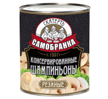 Грибы шампиньоны Скатерть-Самобранка резаные, 3.1л