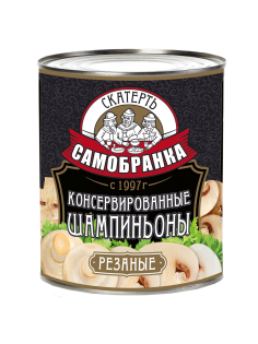 Грибы шампиньоны Скатерть-Самобранка резаные, 3.1л