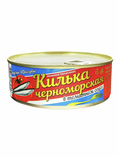 Килька черноморская Вкусные консервы обжаренная в томатном соусе, 240г