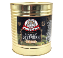 Огурцы маринованные Скатерть-Самобранка Хрустящие 9-12см, 3л