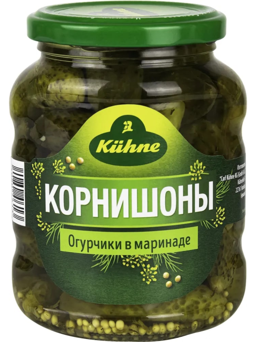 Огурцы маринованные Kuhne корнишоны, 330г