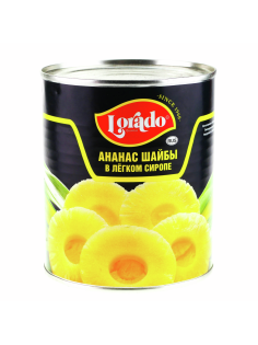 Ананасы Lorado кольца в легком сиропе, 820г