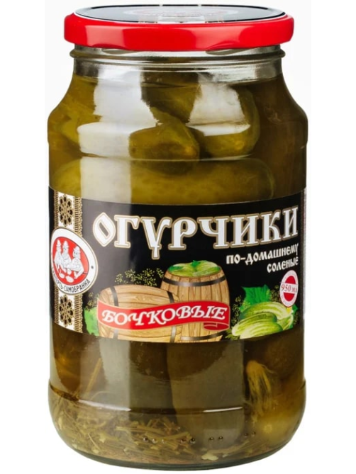 Огурцы соленые Скатерть-Самобранка По-домашнему, 950мл