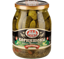 Огурцы маринованные Скатерть-Самобранка Хрустящие корнишоны, 720г
