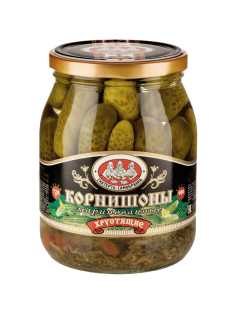 Огурцы маринованные Скатерть-Самобранка Хрустящие корнишоны, 720г