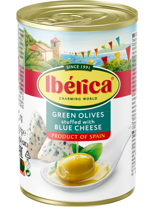 Оливки Iberica с голубым сыром, 300г