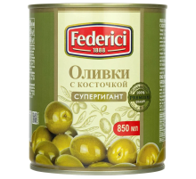 Оливки Federici Супергигант с косточкой, 850г