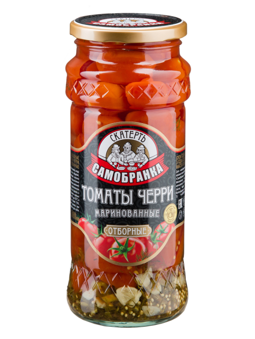 Томаты черри маринованные Скатерть-Самобранка Отборные, 550г
