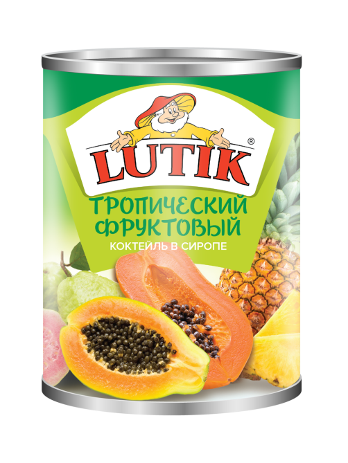 Коктейль фруктовый Lutik Тропический в сиропе, 580мл