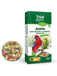 Корм Triol для попугаев с фруктами, 500г