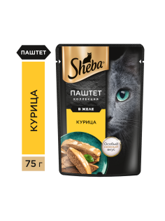 Корм влажный Sheba для кошек с курицей, 75г