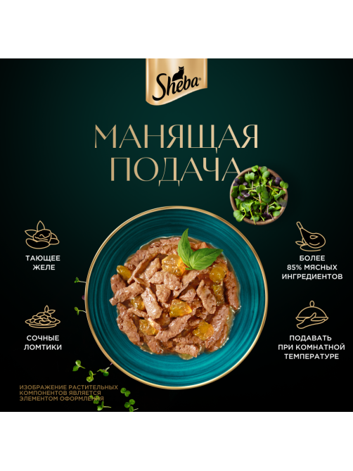 Корм влажный Sheba для кошек Ломтики в желе с курицей, 75г