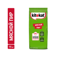 Корм сухой Kitekat Мясной пир для взрослых кошек, 15кг