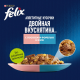 Корм влажный Felix Аппетитные кусочки Двойная вкуснятина для взрослых кошек с лососем и форелью в желе, 75г