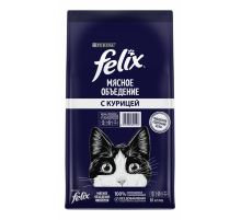 Корм сухой Felix Мясное объедение для взрослых кошек с курицей, 10кг