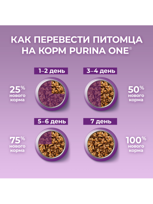 Корм для кошек Purina One влажный индейка и утка с морковью, 75г