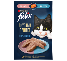 Корм влажный Felix Паштет для кошек лосось и форель, 75г