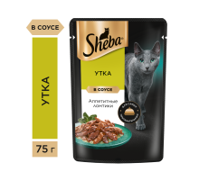 Корм влажный Sheba для кошек Ломтики в соусе с уткой, 75г