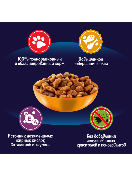 Корм сухой Felix Мясное объедение для взрослых кошек с курицей, 10кг