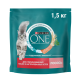Корм сухой Purina One для стерилизованных кошек и кастрированных котов с лососем и пшеницей, 1.5кг