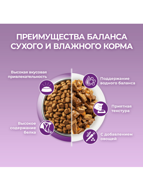 Корм для кошек Purina One влажный индейка и утка с морковью, 75г