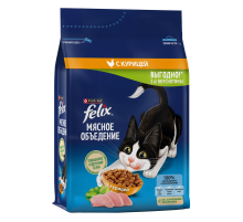 Корм сухой Felix Мясное объедение для кошек с курицей, 3кг