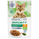 Корм влажный Perfect Fit для взрослых кошек иммунитет индейка-спирулина-желе, 75г