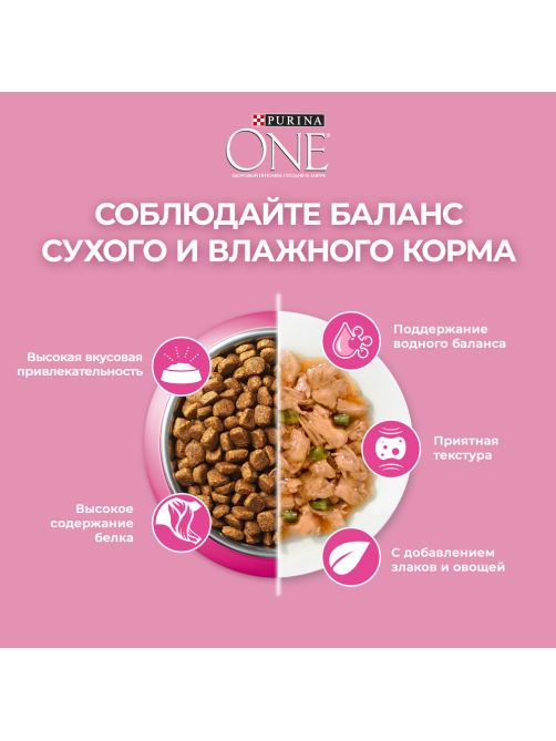 Корм сухой Purina One для котят от 1 до 12 месяцев с курицей, 750г