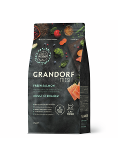 Корм сухой Grandorf Fresh для стерилизованных кошек лосось и батат, 2кг