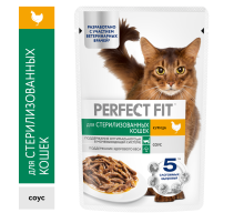 Корм влажный Perfect Fit для стерилизованных кошек курица, 75г