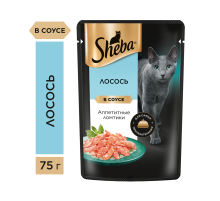 Корм влажный Sheba для кошек Ломтики в соусе с лососем, 75г