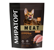 Корм сухой Мираторг Meat для кошек от 1 года из ароматной курочки, 750г