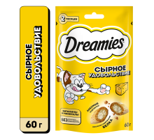 Лакомство Dreamies Лакомые подушечки для взрослых кошек с сыром, 60г