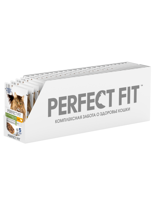 Корм влажный Perfect Fit для стерилизованных кошек старше 7 лет курица, 75г х 28 шт