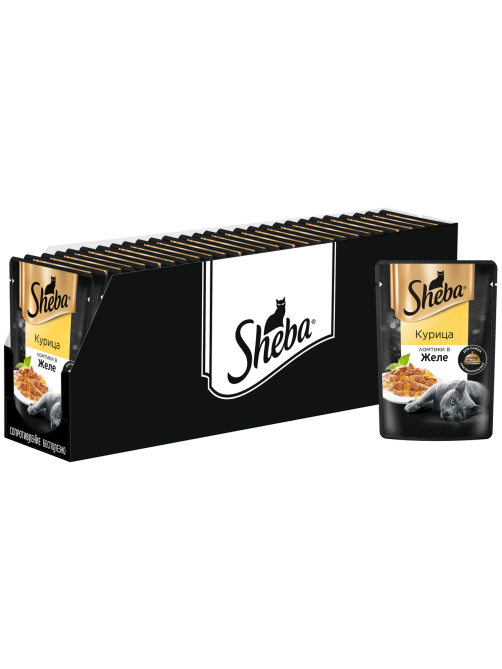 Корм влажный Sheba для кошек Ломтики в желе с курицей, 75г x 28 шт