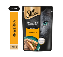 Корм влажный Sheba для взрослых кошек паштет-индейка, 75г