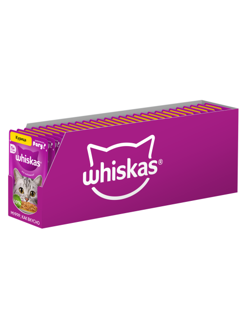 Корм влажный Whiskas для взрослых кошек рагу с курицей, 75г x 28 шт