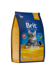 Корм сухой Brit Premium для стерилизованных кошек утка-курица, 800г