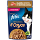 Корм влажный Felix Sensations для взрослых кошек с индейкой в соусе со вкусом бекона, 75г