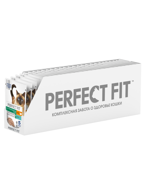 Корм влажный Perfect Fit паштет для стерилизованных кошек старше 7 лет индейка, 75г x 28 шт