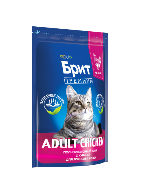 Корм сухой Brit для кошек курица, 2кг