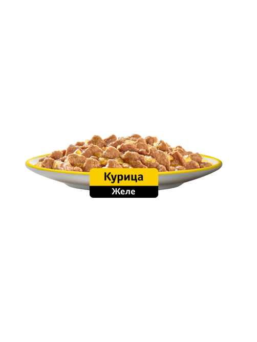 Корм влажный Whiskas желе для взрослых кошек с курицей, 75г